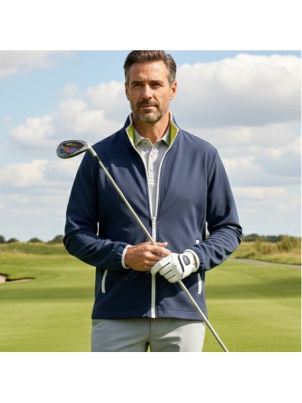 Phil Petter Navy Blue Lightweight Technical Performance Golf Zip Jacket Size L